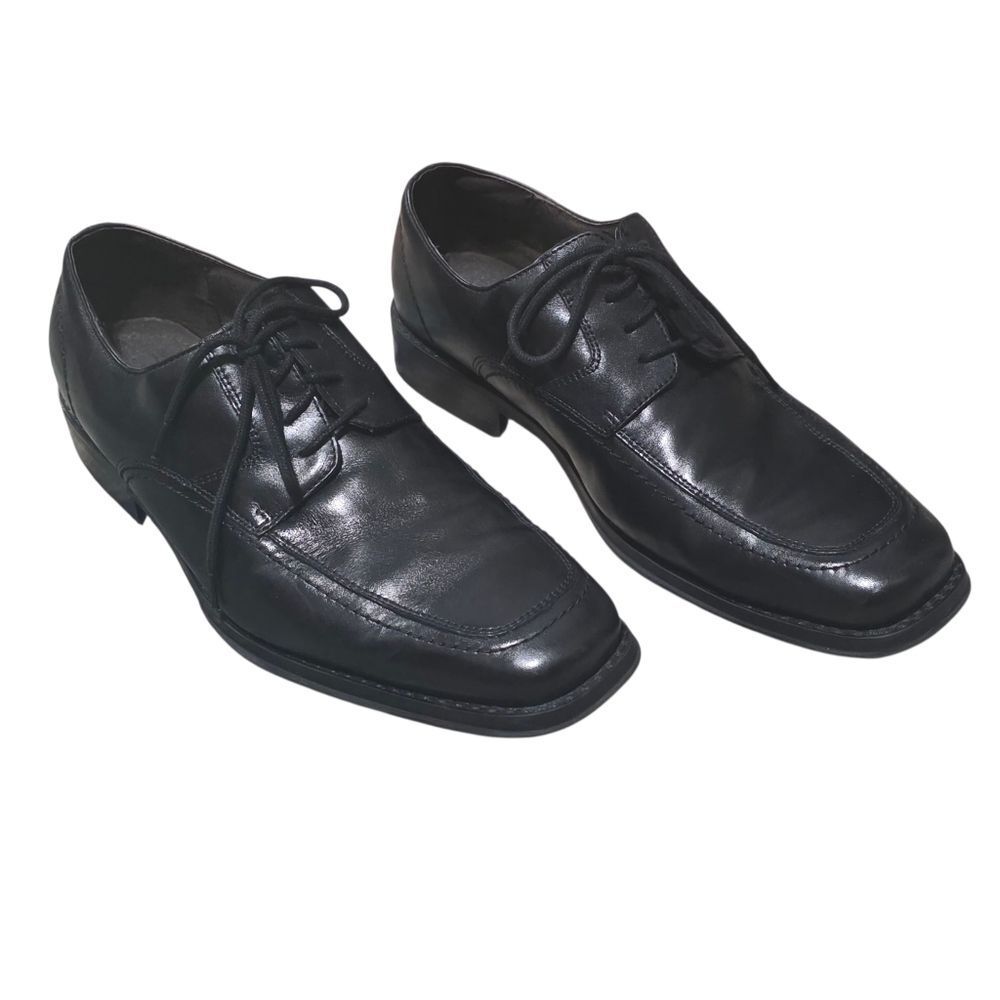 Claiborne Classic Black Leather Men's Lace Up Shoes 9.5